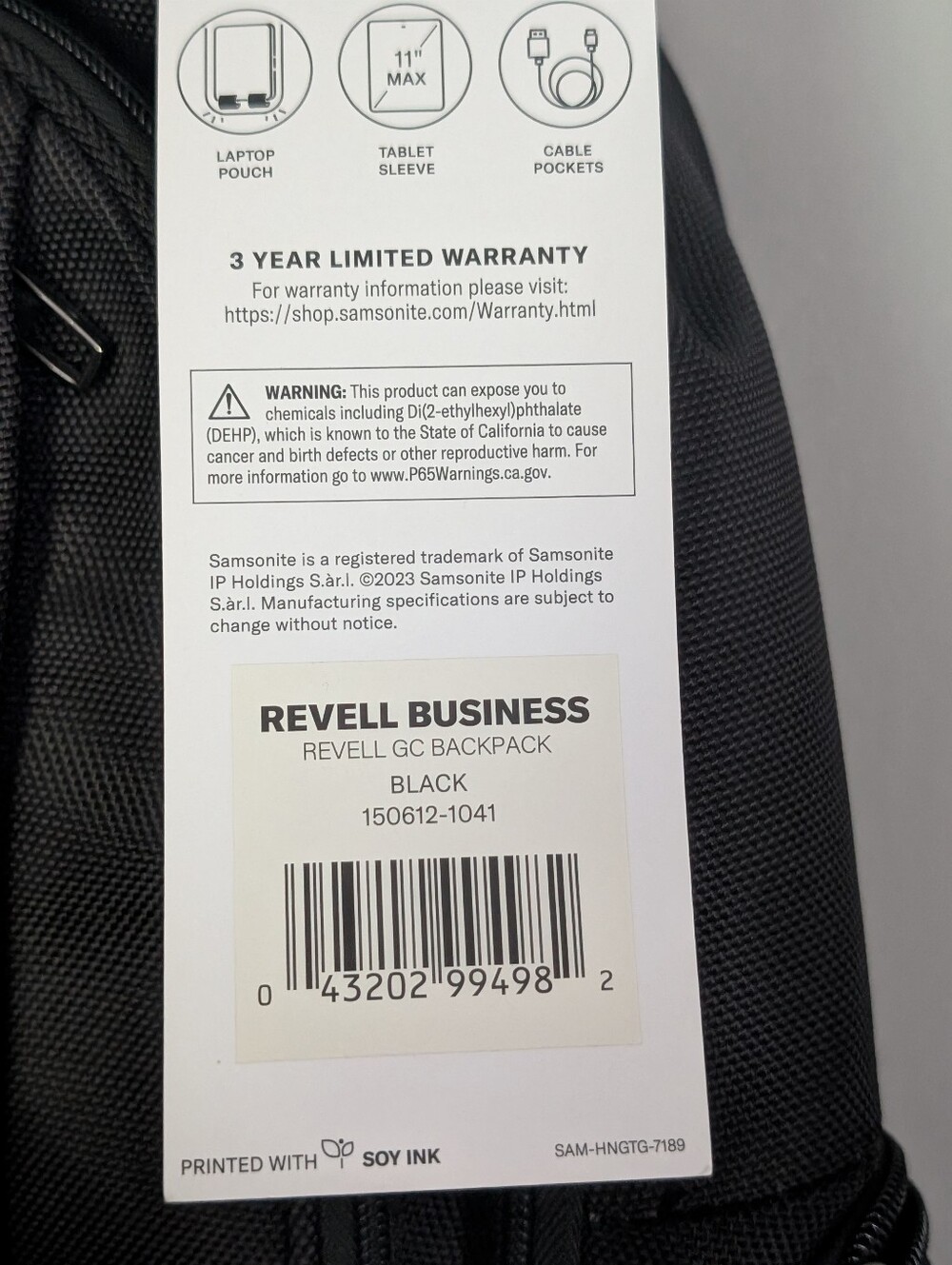 Samsonite Revell Backpack | NWT | Travel, Work, School Etc.. - Picture 4 of 16